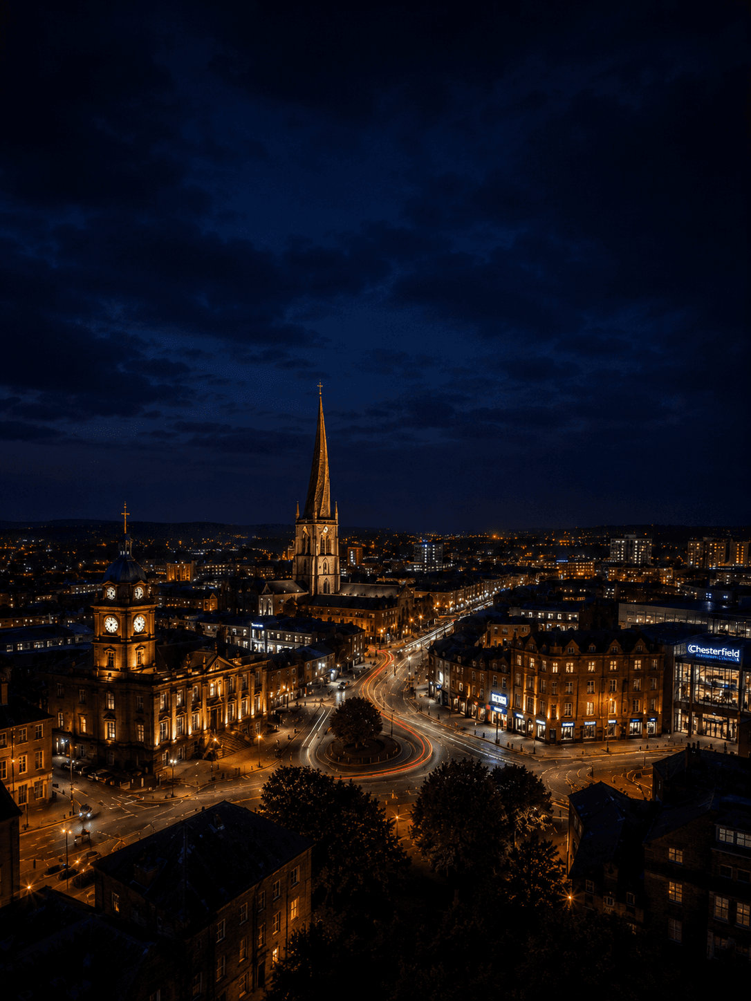 Chesterfield at night